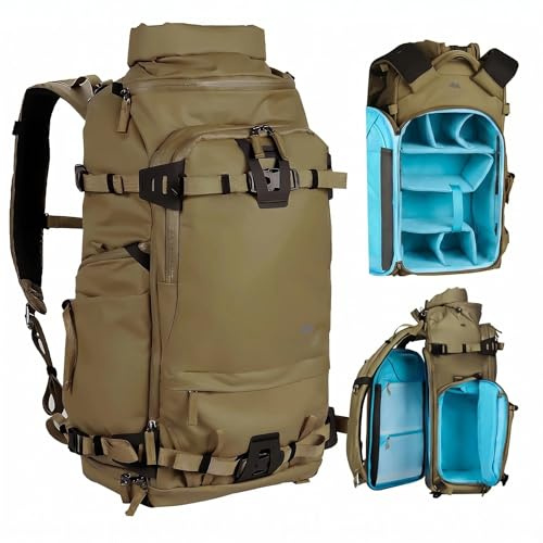 Summit 40L-50L - Mochila impermeable para cámara réflex digital, réflex digital y cámaras sin espejo, lentes y trípode – Mochila con cubierta para lluvia y compartimento para portátil para senderismo