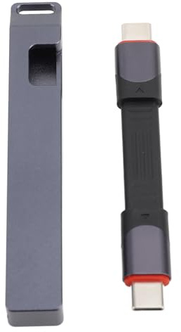 Cable Corto USB C de 40 Gbps USB 4.0 Tipo C Macho a Macho Cable Plano Flexible Carga Rápida PD de 60 W, Chip de Marcador Electrónico Incorporado, para Teléfono, Computadora