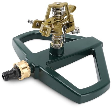 Arroseur Rotatif à 360 Degrés pour Pelouse, Couverture Automatique de Grande Base en Métal avec Arroseur de Jardin à Pulvérisation d'eau, Polyvalent pour Les Jardins,