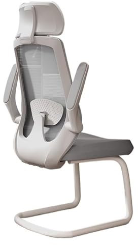 Sillas de Oficina Silla de oficina ergonómica sin ruedas, silla for juegos con brazos ajustables, silla de escritorio for oficina en casa, silla de trabajo con soporte lumbar Silla de Escritorio(Grey)