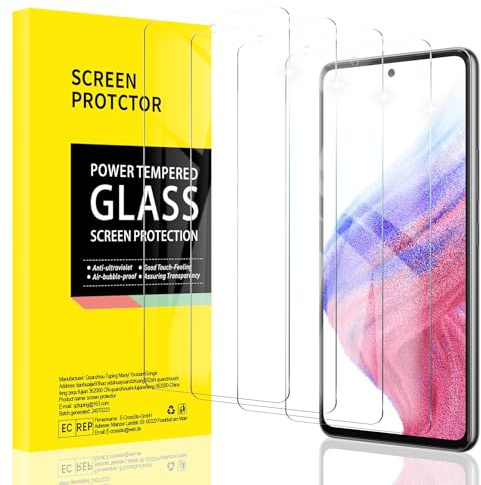 AKLPP [4 Pack] Schutzfolie für Samsung Galaxy A51/A52/A52S/A53/S20FE, Panzerglasfolie Zubehör, Anti-Kratzschutz, Hüllenfreundlich, Blasenfrei, 9H Härte, Schlagfest