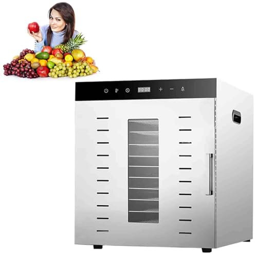 HNBYLMM Essiccatrice per Alimenti, Macchina essiccatrice per Frutta in Acciaio Inossidabile con Timer 24 Ore, Controllo della Temperatura 30-90℃, essiccatore a congelamento per Frutta/Verdura/Carne