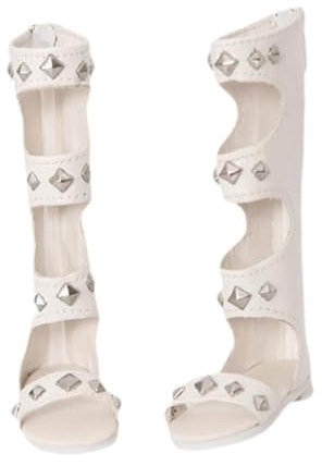 Amagogo 1/4 Puppenschuhe Sandalen, Sommer Römerstiefel, Fashion Doll Schuhe, Weiß