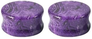 Mesnt Flesh Tunnel Plugs Ohr Piercing Schmuck18mm, 2PCS Einzigartiger Musterstein Ohr Expander Ohr Piercing, Lila