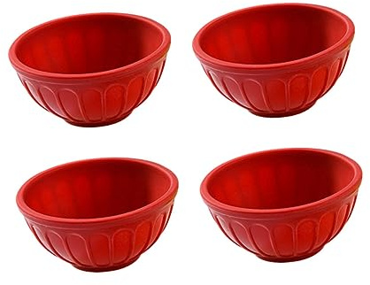 OKUMEYR 4pcs Diy Cake Baking Molds Round Silicone Muffin Cups Non-stick Baking Molds Souffle Cups Random Color