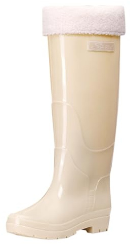 Stivali di gomma da donna, alti, imbottiti, impermeabili, da giardino, in gomma antiscivolo, da lavoro, beige., 41 EU
