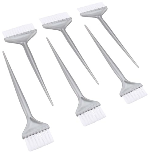 TOYZFRIENDY Peine para Teñir el Cabello Mango Largo y Distribución Uniforme de Color de Plástico Plata Pack de 6 Piezas para Uso en Salón y Hogar