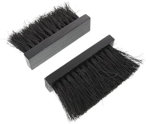 Milisten Balai Cheminée Noir 2pcs en Fibres de Palmier et Bois pour Nettoyage Foyer Villas et Hôtels, Brosse à Cendres Solide pour Poêle à Bois