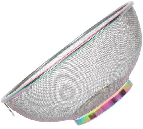 TOYANDONA Colador de Acero Inoxidable para Cocina 26 Cm, Filtro Metálico para Leche de Soja y Café, Colador Multiusos para Frutas y Verduras, Recipiente Escurridor Práctico y Duradero