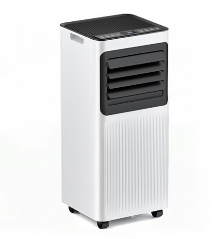 Climatizzatore mobile 7000 BTU, 4 in 1 (raffreddamento/deumidificazione/ventilazione/modalità sleep), telecomando, display LED, timer 24h e sicurezza per bambini, ideale per casa, ufficio, campeggio