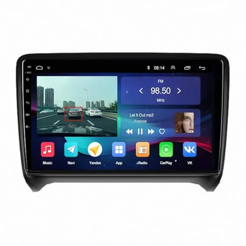 Carplay Display für Audi TT 2 8J 2006-2014 Touch Display mit Navi, Bluetooth, GPS, WiFi, Am/Fm/RDS, Airplay, Super Link, GPS Navigation, 4 Kern 1G+16G