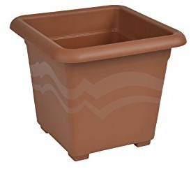 Erhard-Trading Blumentopf Quattro eckig Pflanztopf Planter Kübel Kunststoff Gr. 4 Terracotta