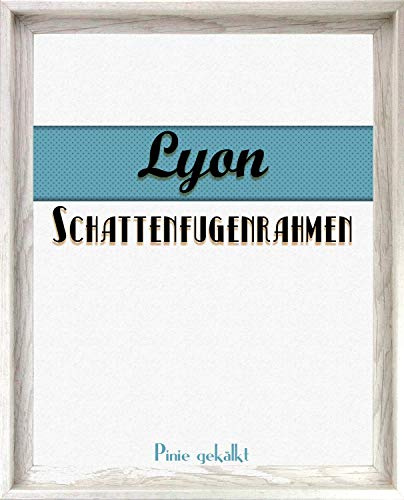 Homedeco-24 Lyon Schattenfugenrahmen 50x70 cm in Pinie Gekälkt Dekor ohne Verglasung ideal für Canvas Leinwand Bilder Farbwahl