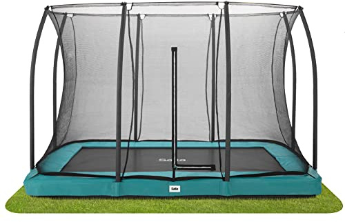 Salta Comfort Edition Ground – Rectangular inground trampoline with safety net – 10x7ft / 305x214cm – Green