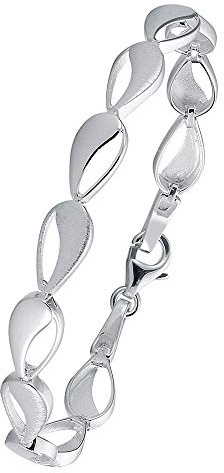 Vinani Armband ovale Glieder klassisch mattiert glänzend 925 Sterling Silber Gliederarmband 2BSO