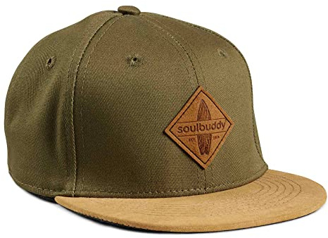 Soulbuddy Kinder Cap – Unisex Kinderkappe – Schirmmütze für Jungen & Mädchen – Trendiger Sonnenhut für Outdoor & Freizeit Olivgrün – Größe L