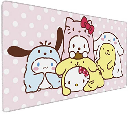 Kawaii Girly Cute Gaming Mouse Pad, Long Extended XXL Mousepad, Extra Large Desk Pads Keyboard Mat for Work Game Office Home, 35.4'' X 15.7''
