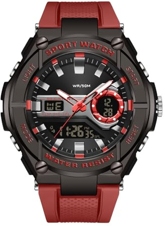 RORIOS Relojes Deportivos para Hombre Militar Relojes de Pulsera con Alarma Reloj Multifuncional Digital para Hombre
