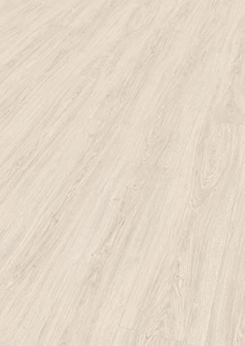 Egger Laminatboden Aqua Clic It EL1008 Victoria Eiche Weiss (8mm, 2,542m²) | authentische Holzoptik | | Einfache Verlegung durch Klicksystem | Praktisch & wertbeständig