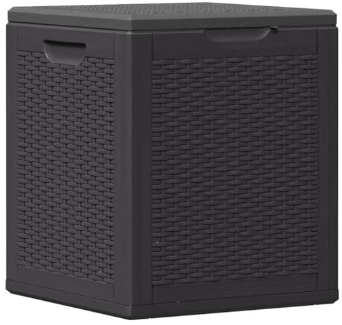 vidaXL Garden Storage Box 90L Black PP Rattan