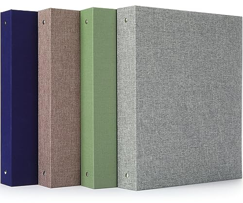 Chuangdi 3-Ringbuch mit Leineneinband, 3,2 cm, langlebig, runde Ringe für 21,6 x 27,9 cm, Briefgröße für Schule, Büro und Zuhause, 4 Farben