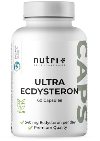 Nutri + Ultra Ecdisterona + Leucina Cápsulas de alta Dosis - 790 mg de Complejo de Principios activos por Cápsula - 540 mg de beta Ecdisterona al 90% 250 mg de L-leucina en Polvo vegano