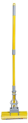 Horecano PVA Teleskop-Wischmop | Gelb | 125x27cm | mit austauschbarem Kopf | Bodenwischer