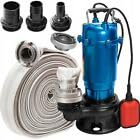 Heavy Duty Flood Sewage Water Pond Drain Septic Sump Cesspool Grinding Pump 50m White Fire Hose