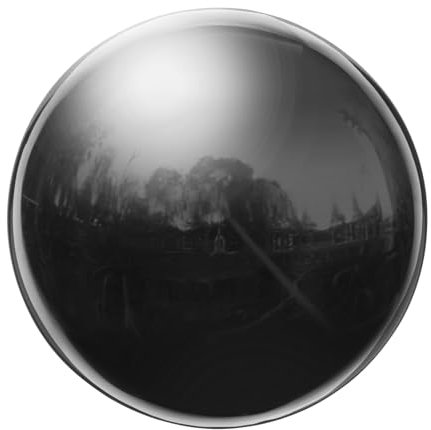 QUARKZMAN Boule de Jardin Réfléchissante de 10 cm (4 Pouces), Sphère Creuse Polie en Acier Inoxydable, Boule Miroir pour la Décoration Extérieure de la Maison et du Jardin, Noir Brillant