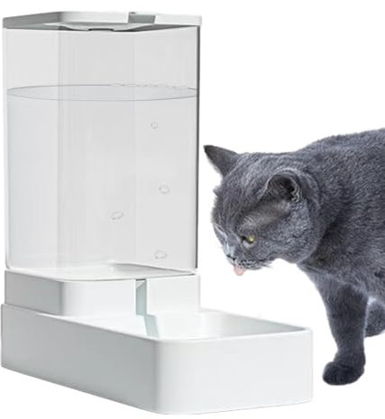Automatischer Futterspender Katze, 3,8 L Katzenfutterspender Wasserspender Hund, Automatischer Schwerkraft-Futterspender Für Hunde Und Katzen, Ohne Strom, Futter Und Wasser Spender Für Haustiere