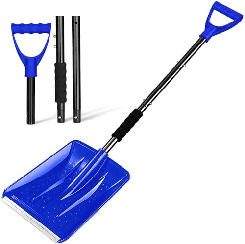 PLACHIDAY Schneeschaufel Ergonomisches Design Abnehmbares 4-in-1-Design kann in Zwei Verschiedene Längen geformt Werden Geeignet für Schnee-, Garten- und Campinganlässe