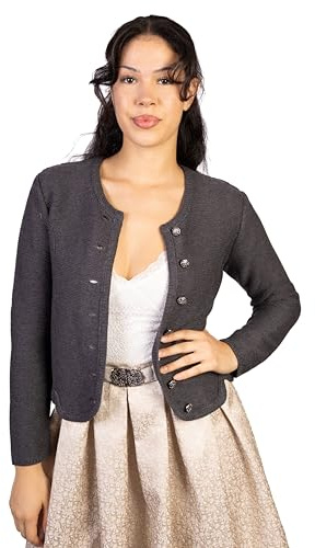 trachtl Giacca – Cardigan in 3 colori LiLa, nero, antracite, originale Oktoberfest, antracite., 48