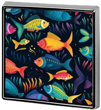 Niedliche Anstecknadel mit bunten Fischen und motiven, quadratische Brosche, Abzeichen, Geschenke für Männer und Frauen, Hüte, Kleidungszubehör