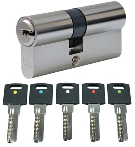 FELGNER Doppelzylinder XCOLOR | Schließzylinder Profilzylinder mit Not- und Gefahrenfunktion | Türzylinder tür Hausfür Wohnungtür Büro uvm | inklusive 5 Schlüssel mit Farbpunkt | 40/40 mm