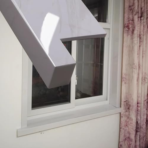 Copertura Davanzale Rivestimento per Davanzale in Marmo Bianco con Naso, Protezione per Bordo Davanzale Tagliabile, Rivestimento Personalizzabile per Davanzali per Finestre(L110cm x W15cm(43 1/4 x 5