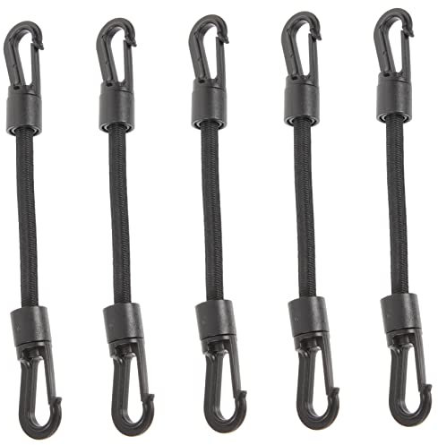 BESPORTBLE Elastic Kayak Hook Rope Adjustable Metal Hooks Multi-function Tie Down Strap for Outdoor Camping Hiking 5Pcs