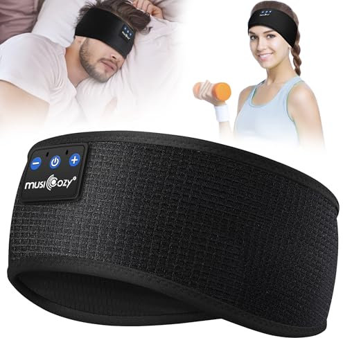 MUSICOZY Auriculares para Dormir, Diadema Bluetooth 5.4 para Dormir y Hacer Deporte con Altavoces Finos, Regalo tecnológico para Hombres, Mujeres, Adolescentes, Yoga, relajación y Viajes