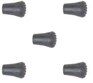 Alpenstock - Set di 5 coperture in gomma per mazzetti e puntine, colore: nero