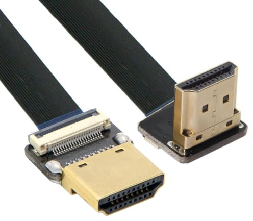 CY Cavo di prolunga FPC piatto Cord Ultra Slim Up HDMI maschio angolato a HDMI maschio dritto 1080P per FPV HDTV Multicopter Fotografia aerea A1-A2 (80 cm)