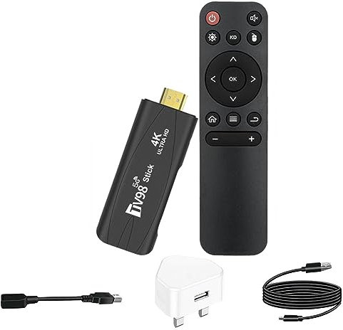 4K TV Stick Set Top Box - Android 12.1, 2GB RAM, 16GB Storage, 2.4G/5G WiFi, Easy to Use - UK Plug - 60 FPS Streaming