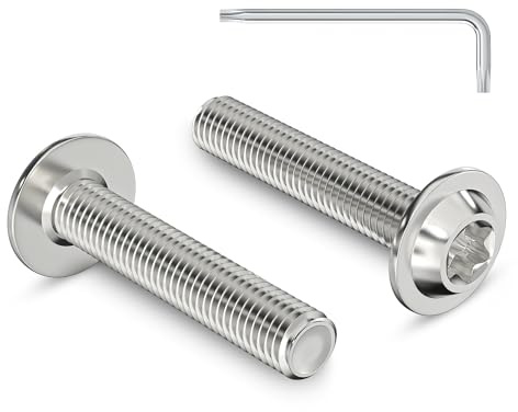 20 Stück M6 x 30 mm Linsenkopfschrauben mit Flansch Torxantrieb Edelstahl A2 V2A Schrauben Vollgewinde mit Torx Schlüssel