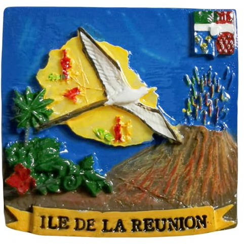 Kühlschrankmagnet Reunion Island Frankreich Touristensouvenir Kühlschrank Dekorativer Magnet handbemalt Handwerk