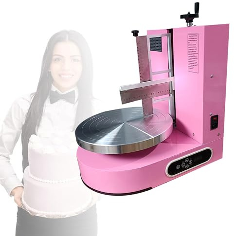 forestalk Automatic Electric Cake Cream Spreading Machine - Stainless Steel Icing Smoother, Adjustable Speed Turntable For 4-12 Inch Cakes, Professional Cake Decorating Coating(Color:Red)