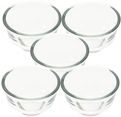 Tazze da Tè Eleganti 5 Pezzi in Vetro Borosilicato Trasparente per Casa | Set da 5, Vetro Borosilicato, Aspetto Elegante, Adatte a Casa e Ufficio, Uso Quotidiano per Bevande Calde