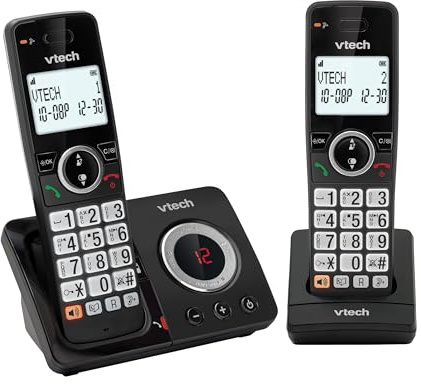 VTech EA5051 DECT Cordless Phone with Answering Machine,Nuisance Call Blocker, Volume Booster, Easy-to-Read Backlit Display, 18 Hours Talk-time, Handsfree Speakerphone, 2-Handset