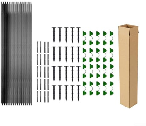 MeevrgR Kit de cerceaux et cloches de jardin - Tiges en fibre de verre + connecteurs - Système de protection des plantes personnalisable pour le gel, le soleil et les parasites - Cadre de serre à