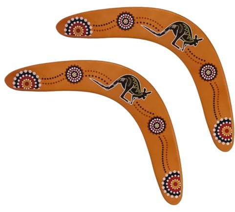 MUELODSIC 2 Piezas Boomerangs de Madera Forma de Estables Retorno Preciso Juguetes Creativos para Aire Material Duradero y Seguro