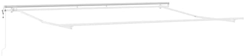 Gecheer Tenda da Sole Bianco 4 × 3 m, tendone retrattile manuale, metallo, per esterni e giardini