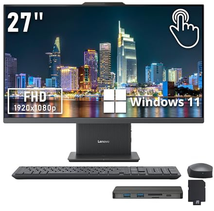Lenovo IdeaCentre All-in-One Desktop, 27 FHD Touchscreen, Intel i7-13620H, 64GB DDR5, 2.28TB Storage(2TB SSD+288GB Docking Station Set), 5.0MP Camera, Wireless Mouse & Keyboard, Wi-Fi 6, Win 11, Gray