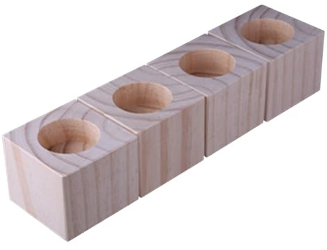 Sollevatori in legno resistenti per mobili – 4 supporti elevatori per divani e letti, aumentano l'altezza di 5 cm, reggono fino a 500 kg (Ø 5,3 cm)